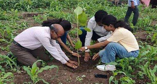 Tree plantation activity at Akshar Manav Jhaad Sammelan Day 2